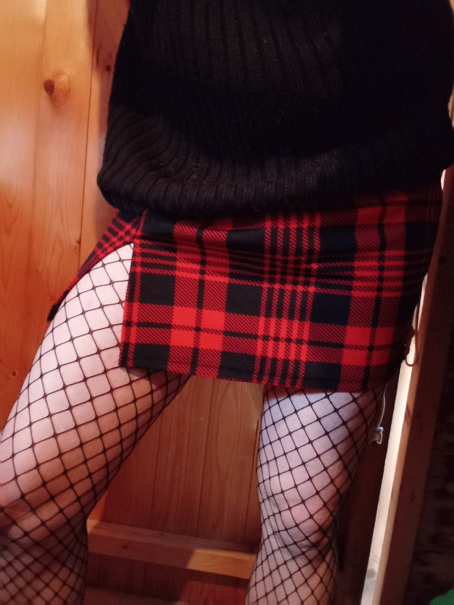 Pantyhose and mini skirt