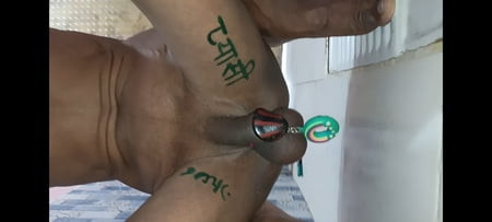 Sissy penis ring and tattoo