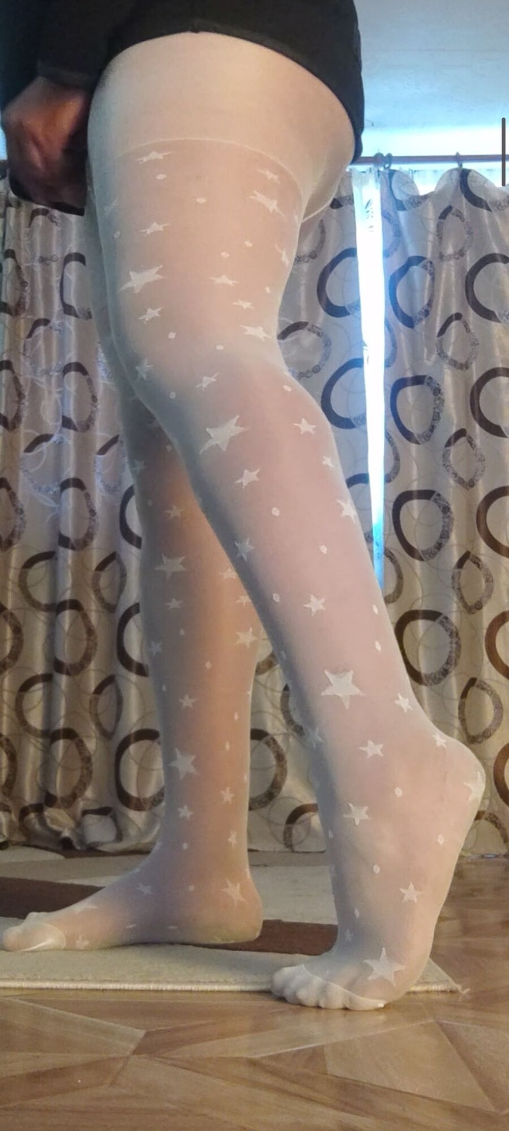 Teen white pantyhose with stars #20