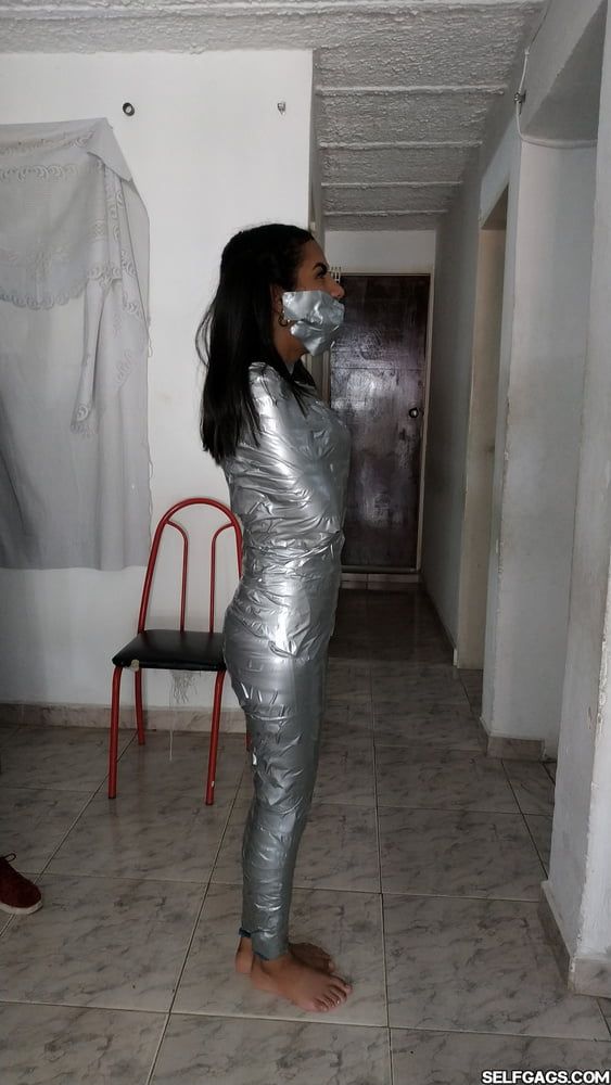 Young Girl Duct Tape Wrapped Like An Egyptian Mummy #18