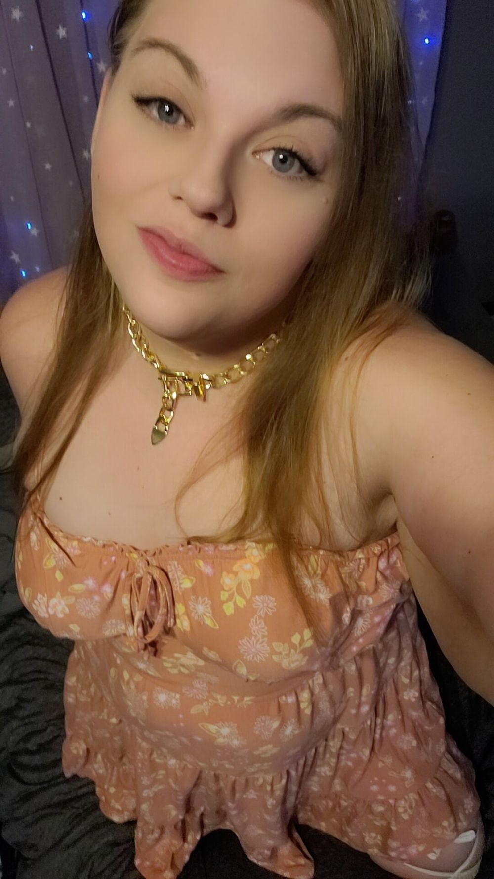 Cute bbw in dress and white fishnet knee highs #5