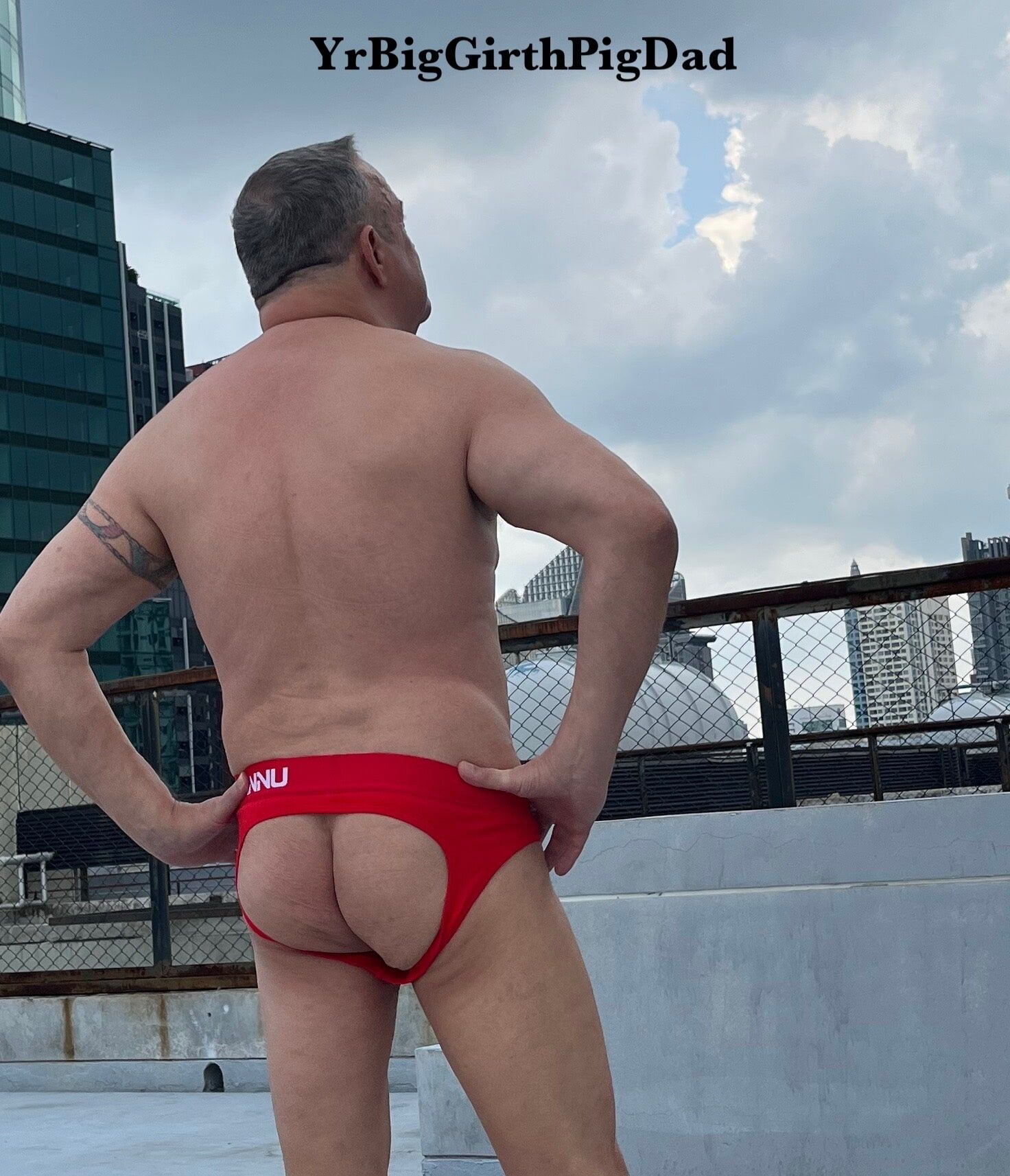 New Jockstrap collection on the roof of my condo. #3