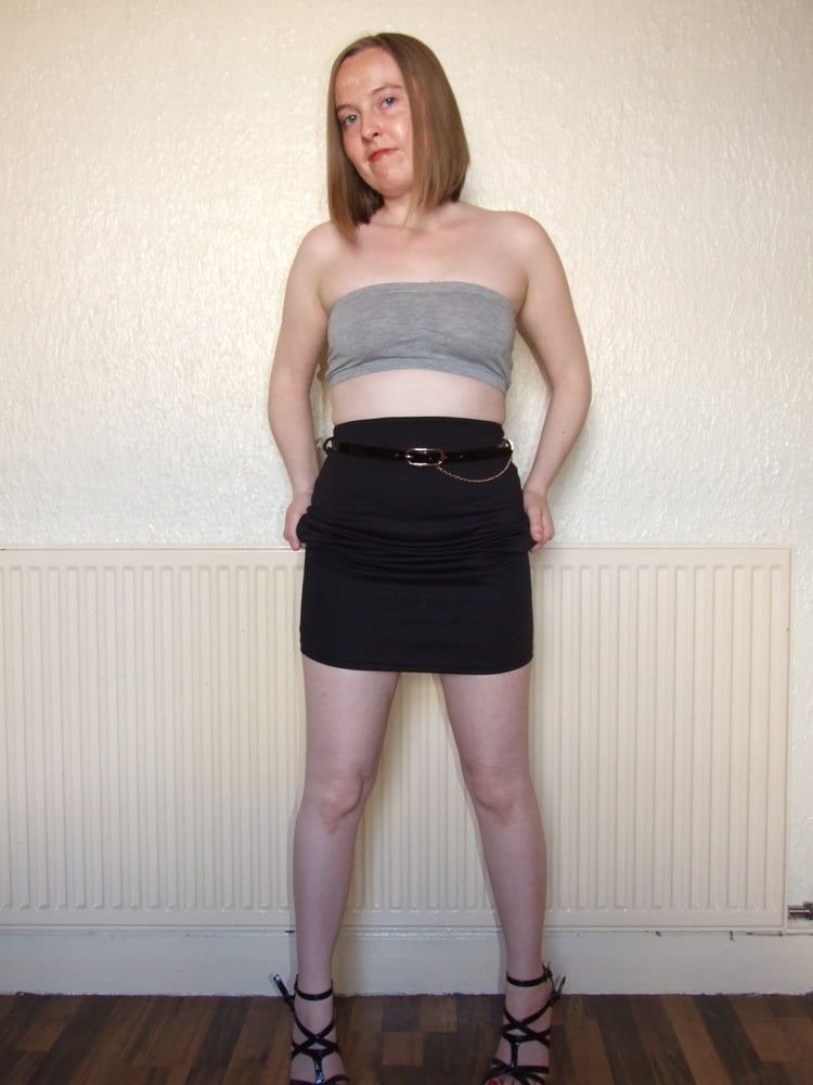 long legs Pencil Skirt boob tube and heels #7