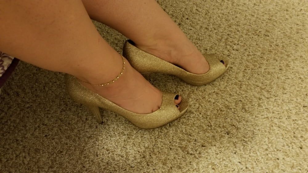 Playing in my shoe closet pretty feet heels flats milf  wife #23