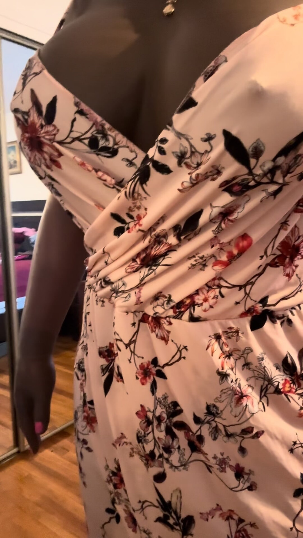 Danae in light colored dress, stripping and cuming #14