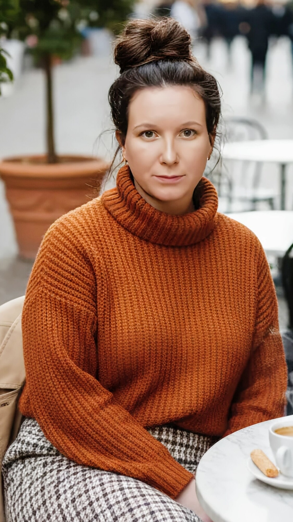 I posed in orange sweaters and nude for my 61f Arab mistress #15