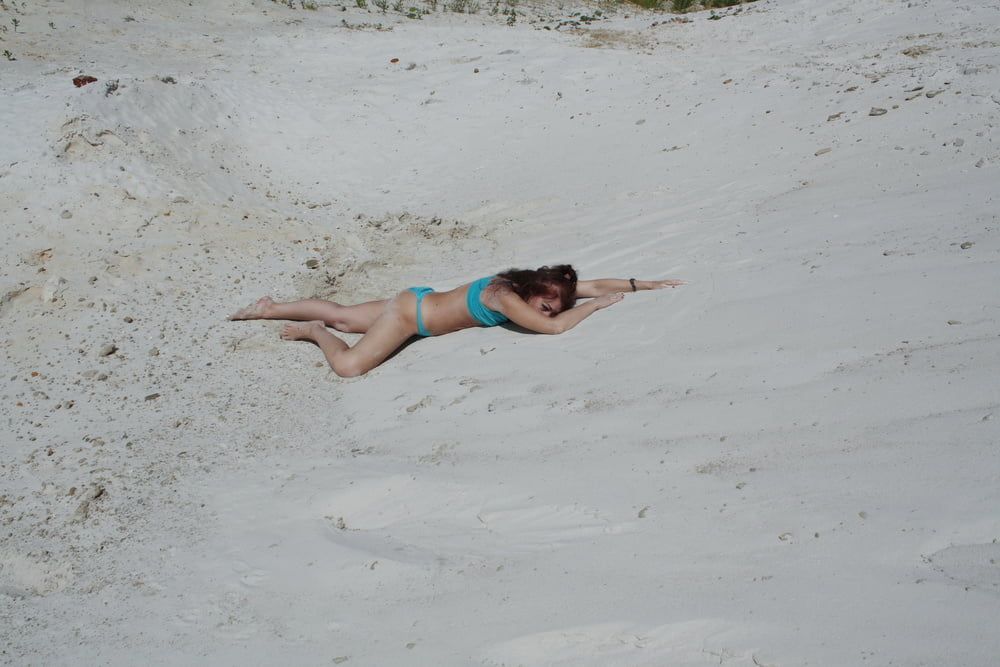 On White Sand in turquos bikini #6