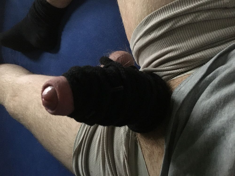 Hairy Cock And Balls Bound With Long Cord  #47