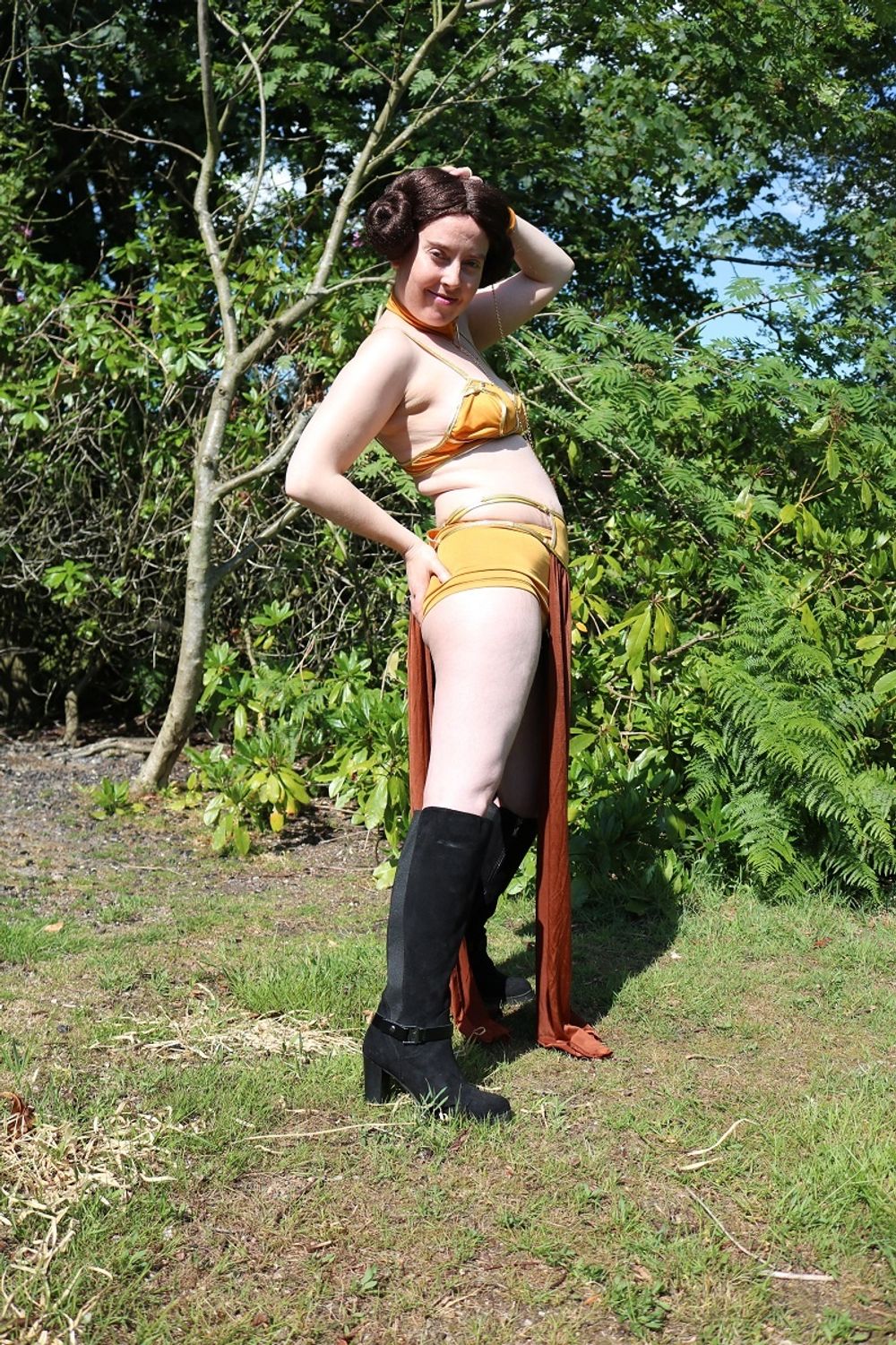 Princess Leia Organa Slave girl Cosplay in the Garden #12