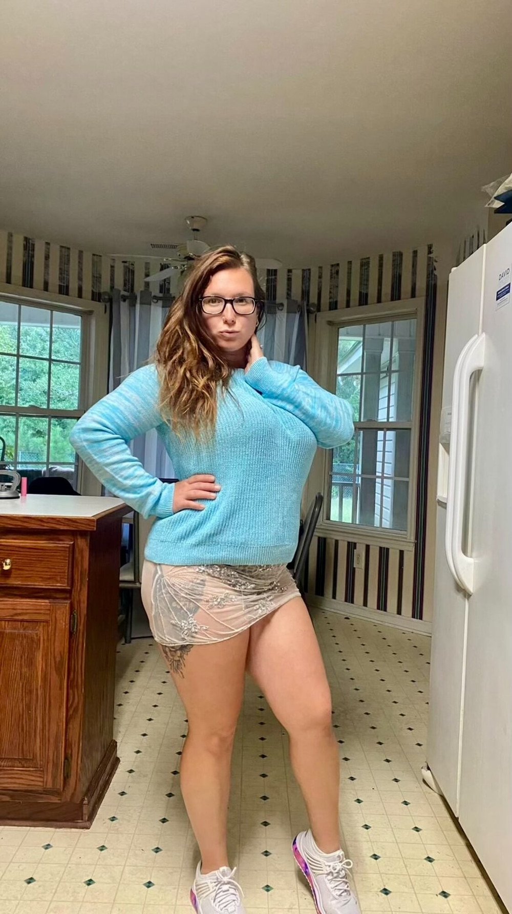 I posed in all different sweaters fucking myself for my maid #8