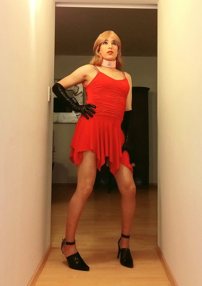 Sissy fagot in red dress #51