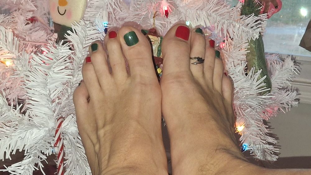 My cute toes next to the Christmas tree #5