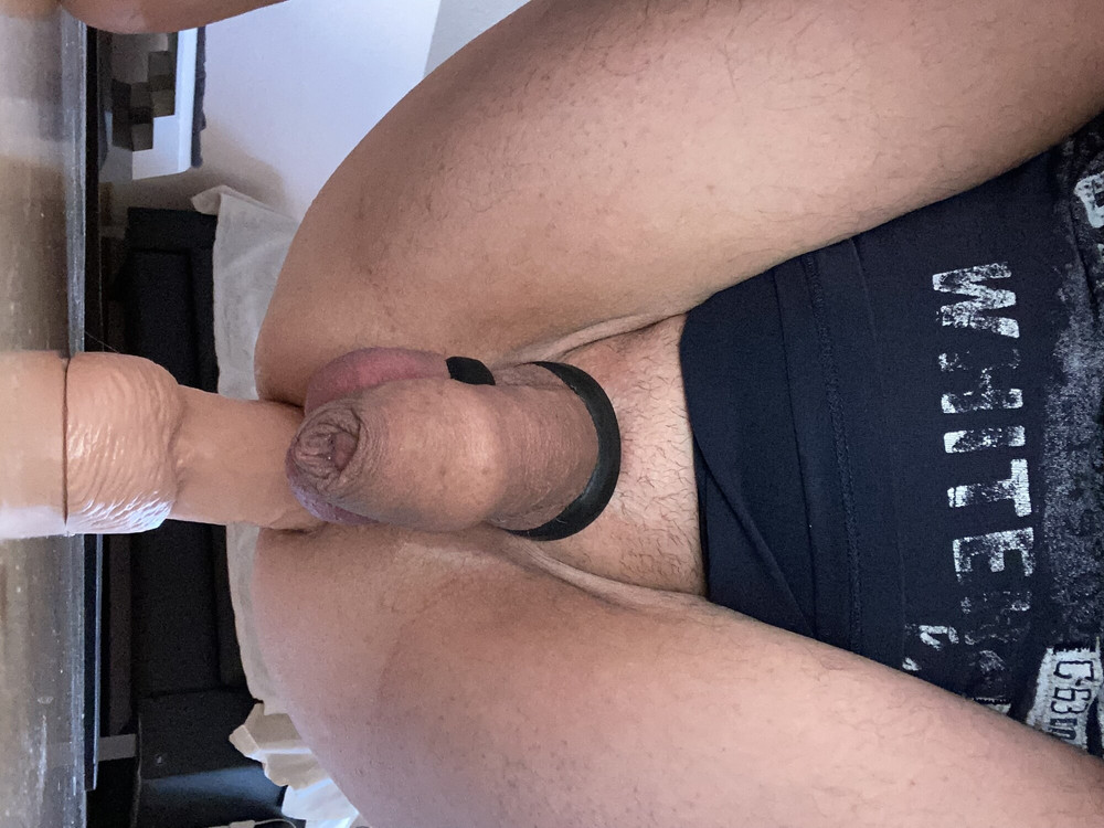 Horny on the rubber cock #5