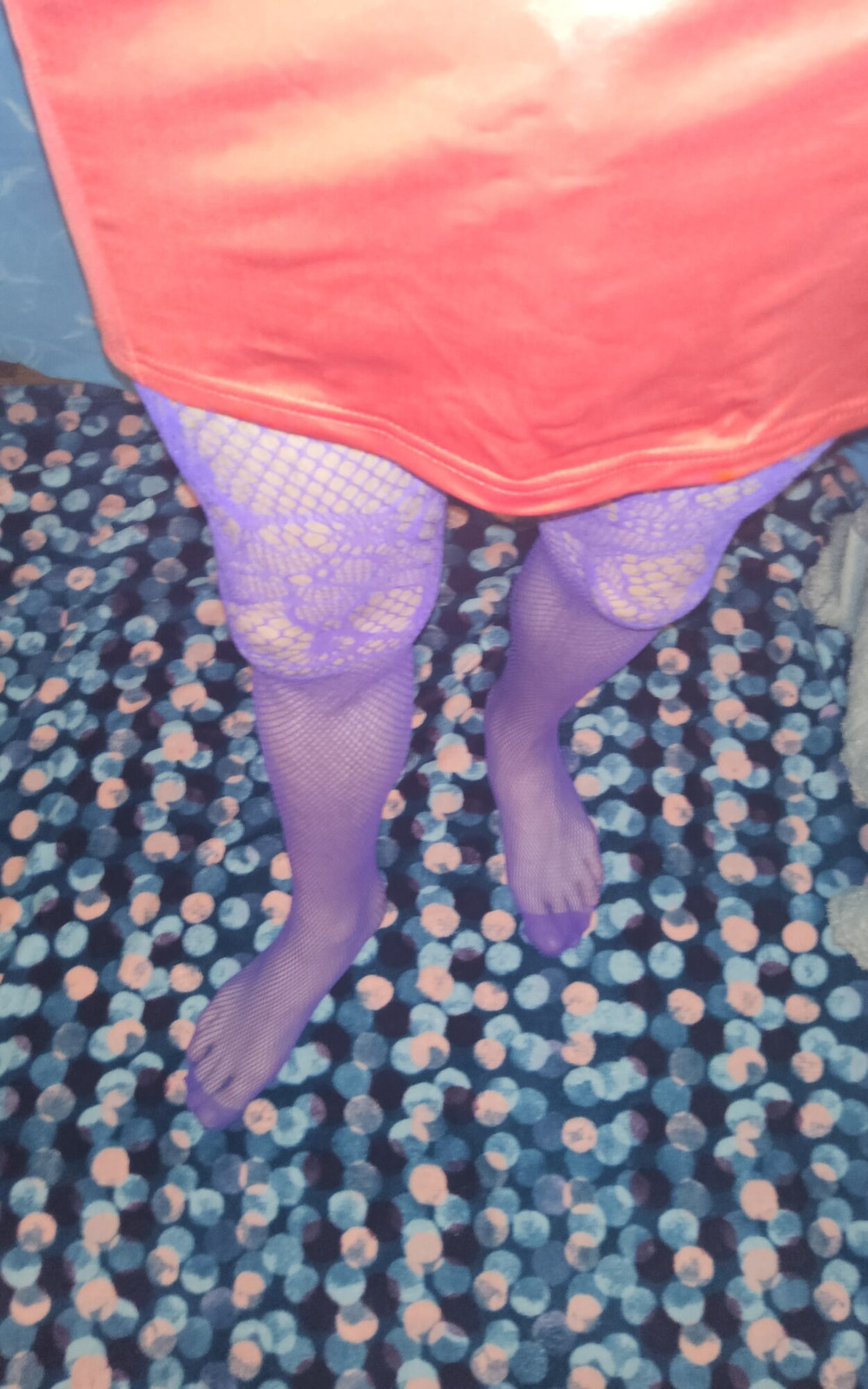 Teasing in My Purple Fishnets #9