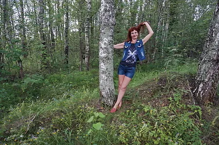 in birch forest         