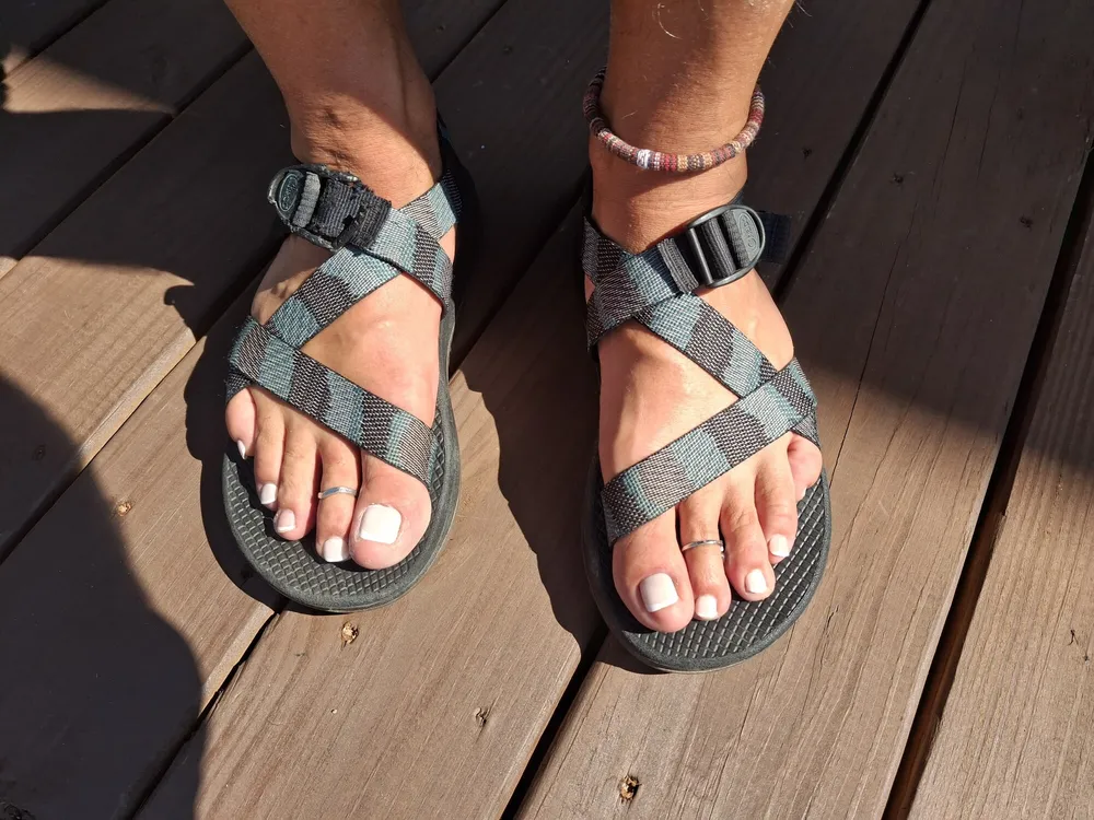 Sandals, nail polish and toe rings #22