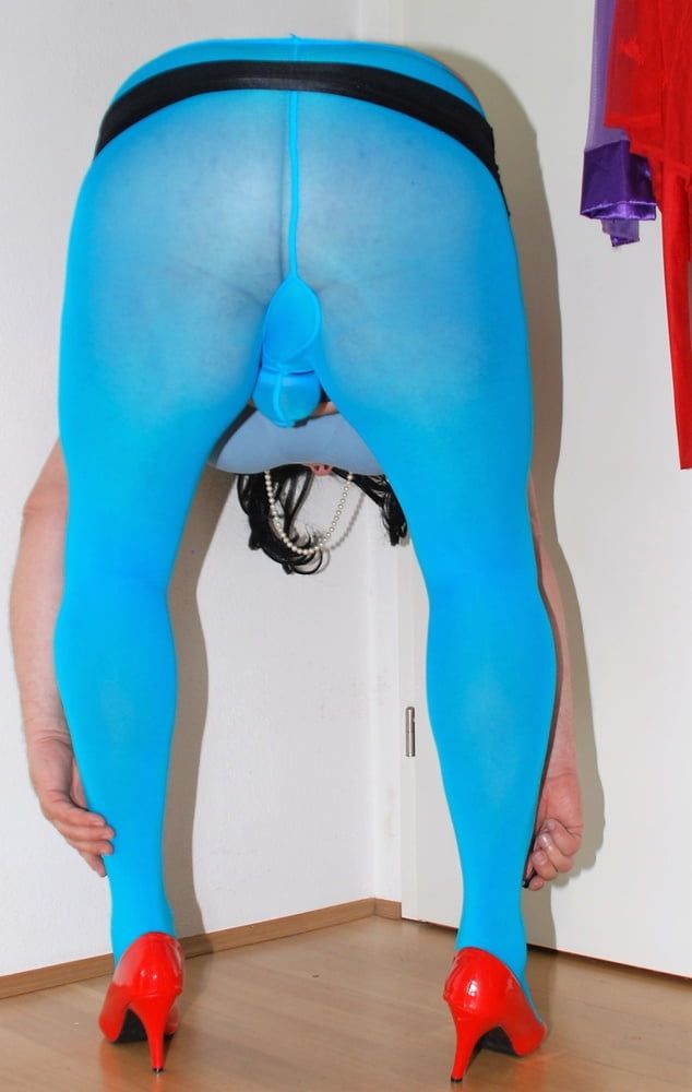 sexy pantyhose blue two #9
