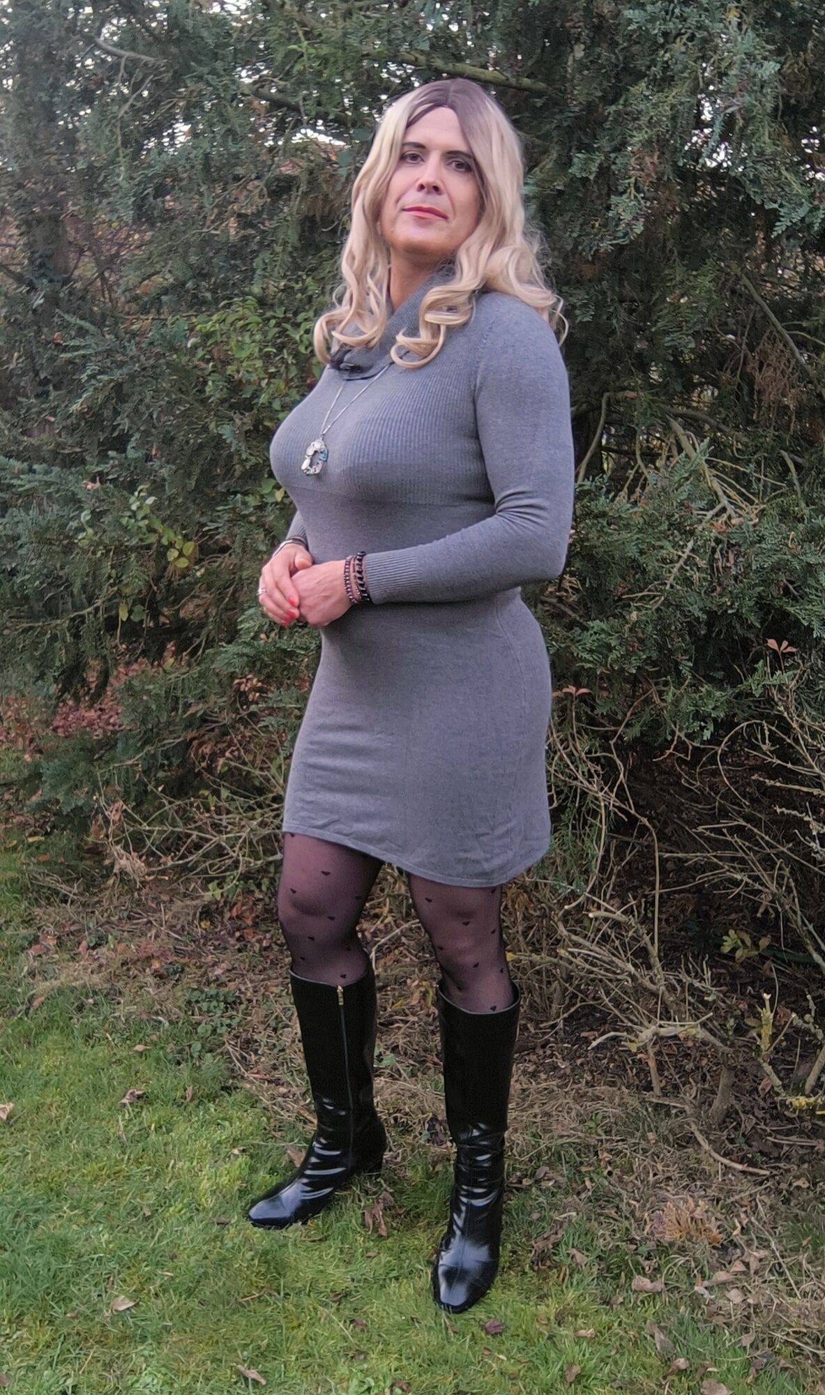 Grey sweater dress #48