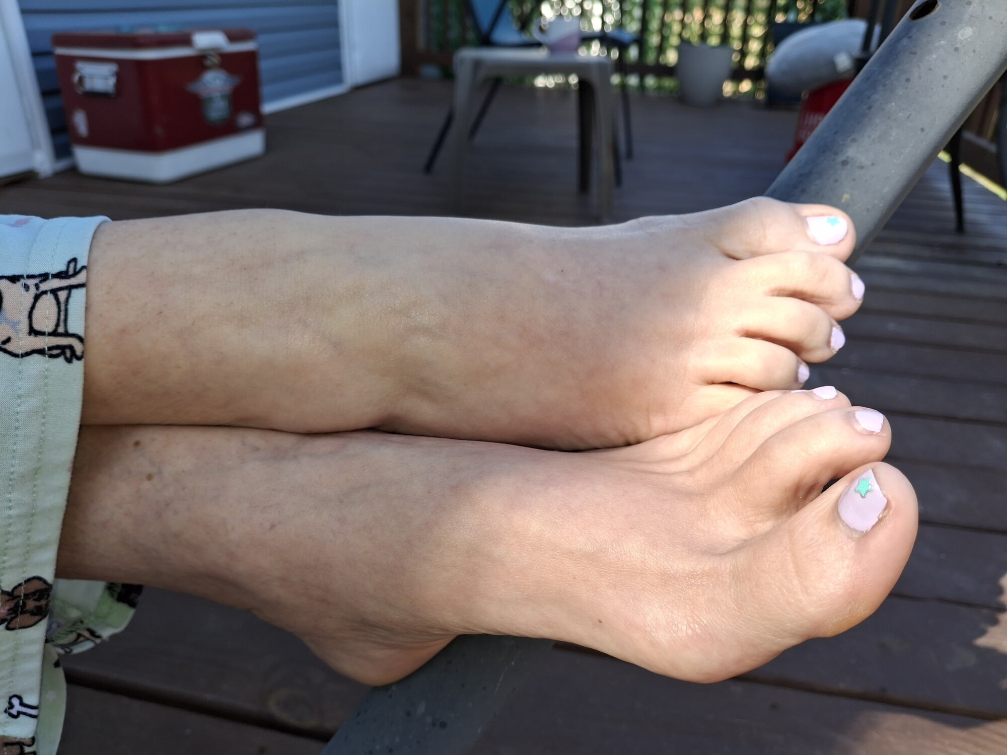 Girlfriends' sweet feet outside #3