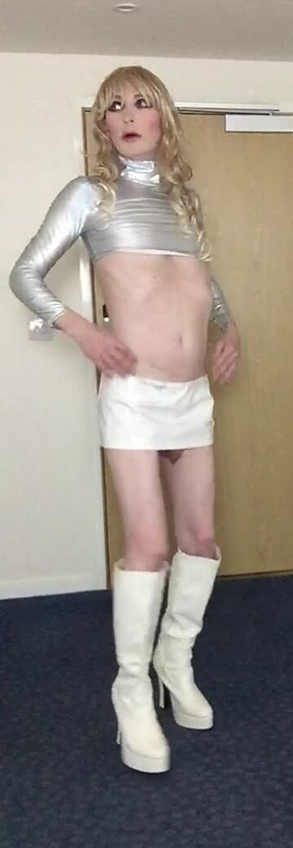 Sissy Sandra Poses In Silver #22