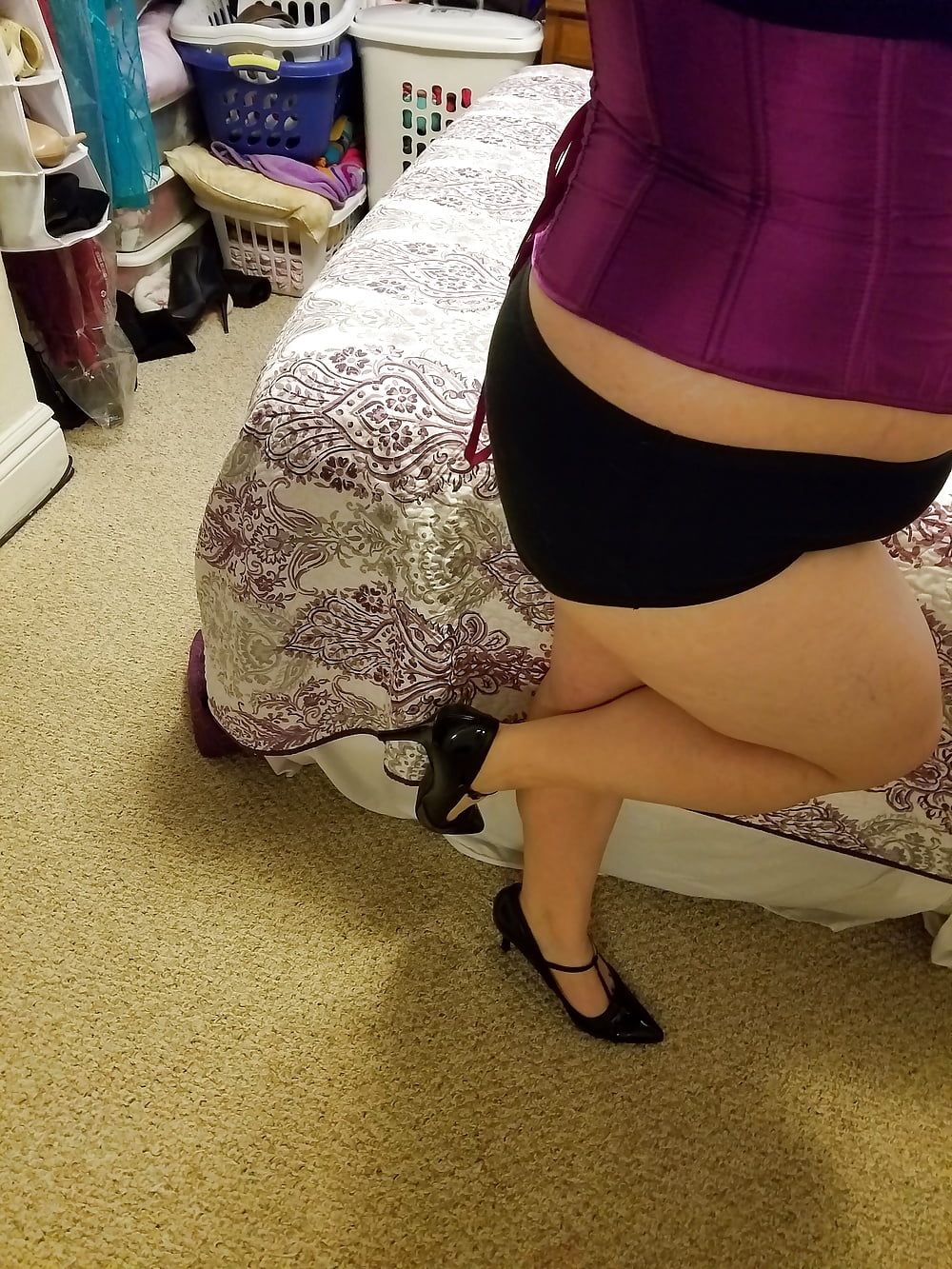 Sexy Purple Corset and Heels #2