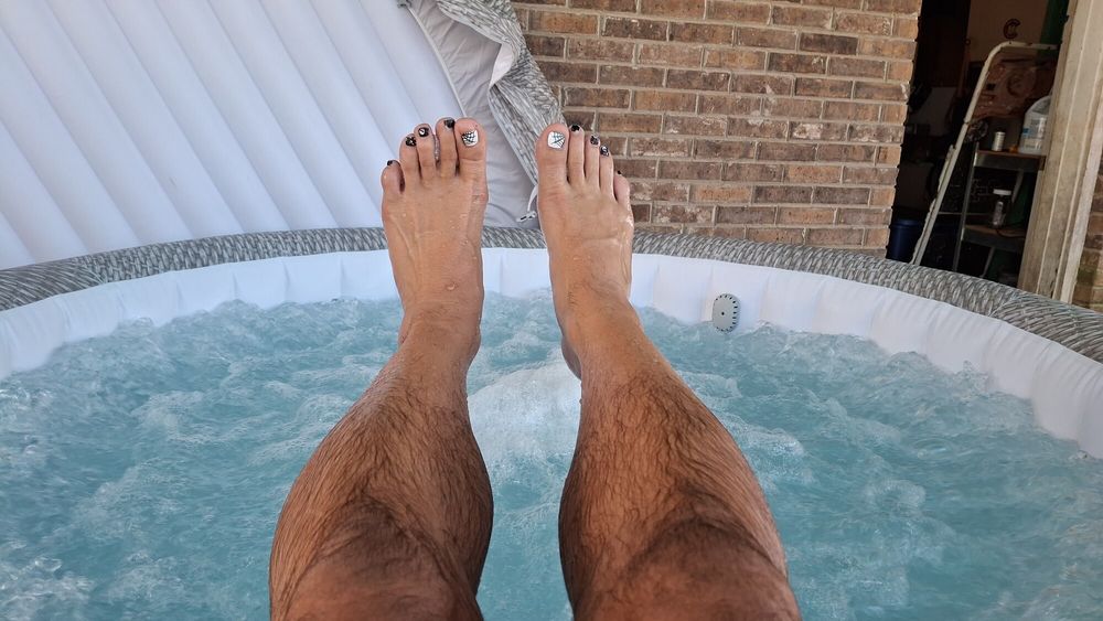 My wet steamy pedicured feet #18