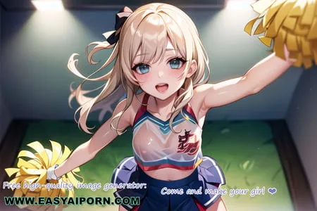 hot anime cheerleader motivating you transparent cloth         