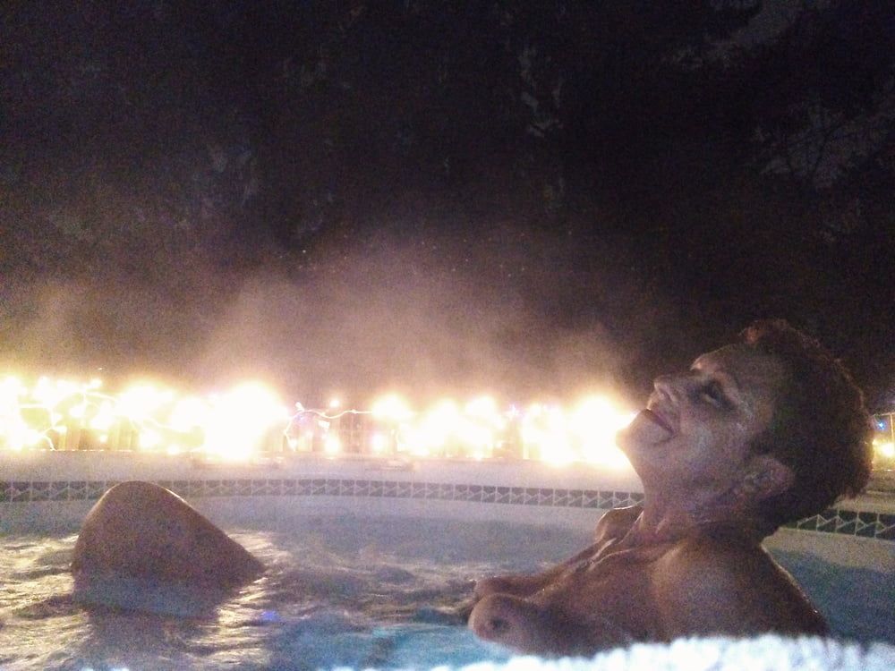 Nighttime hot tub fun #15