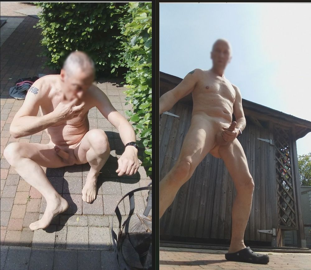 outdoor exhibitionist sexshow jerking all over the place