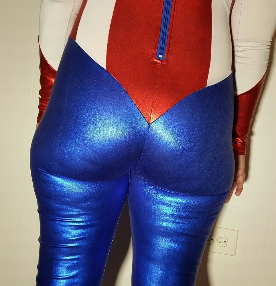 Lexi In A Shiny Spandex Superhero Costume #5