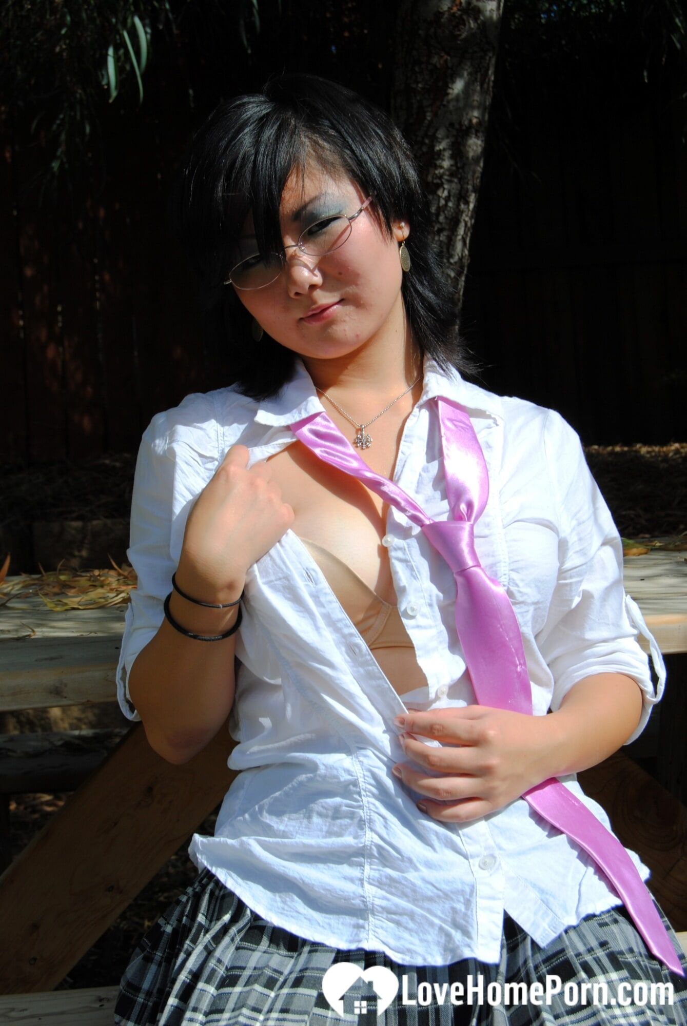 Asian schoolgirl does some hot outdoor teasing #14