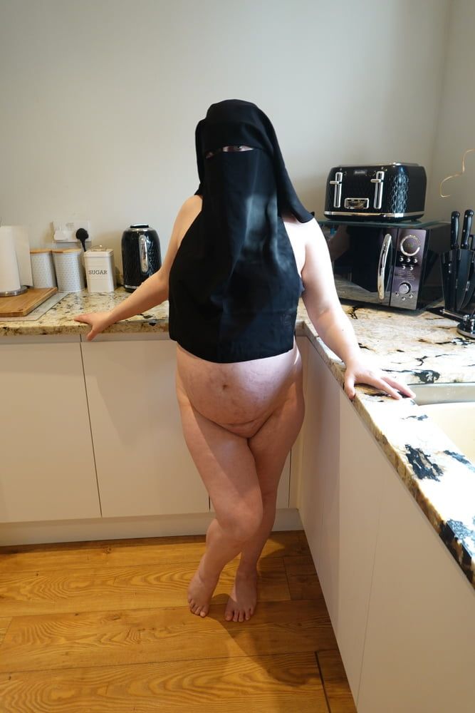 Pregnant Wife in Muslim Niqab and Nursing Bra #50
