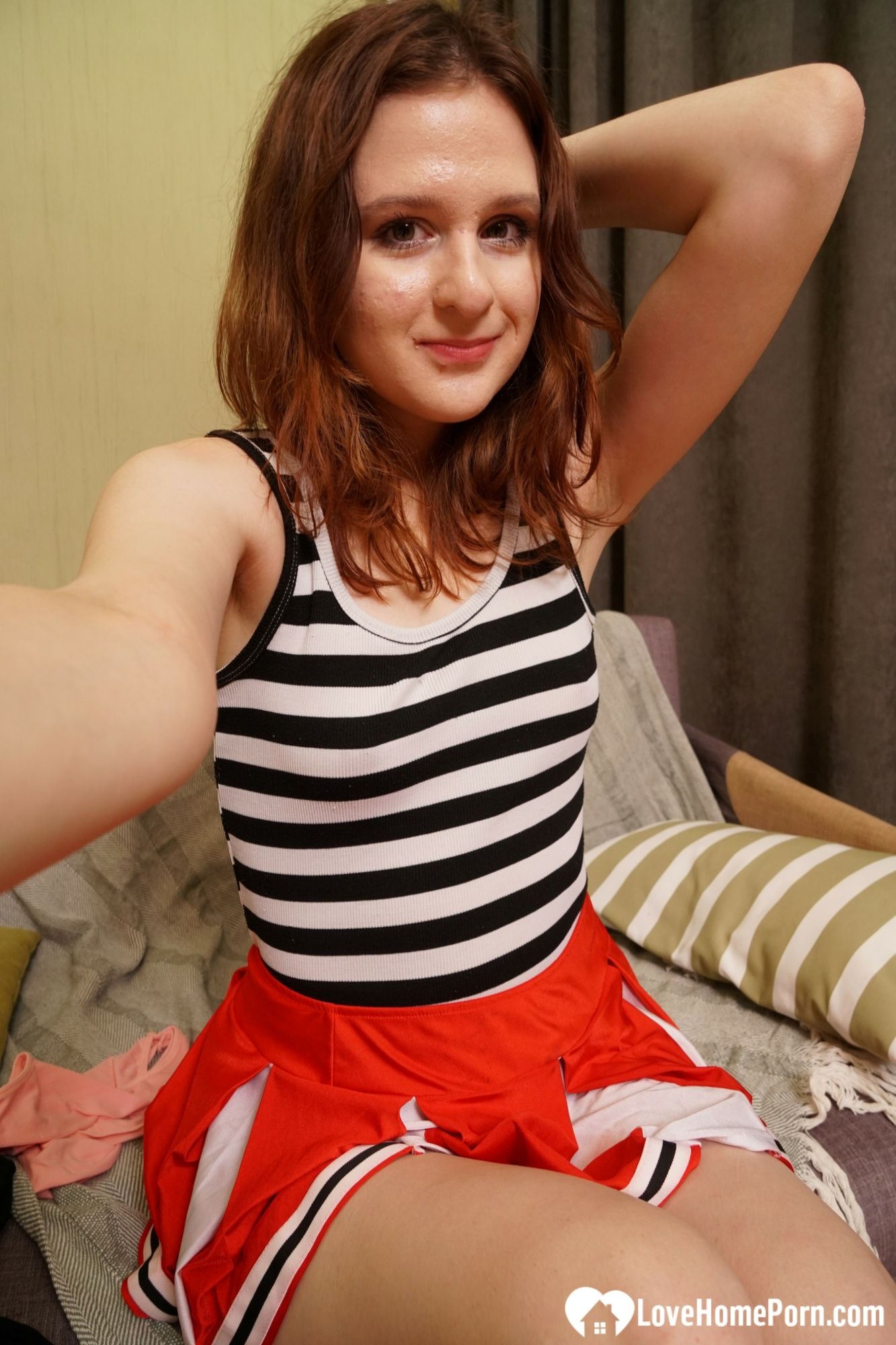 Redhead cutie shows off outfits and gets nude #19