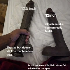 我的2个新假阳具，12.5英寸和12英寸，昨晚试用过