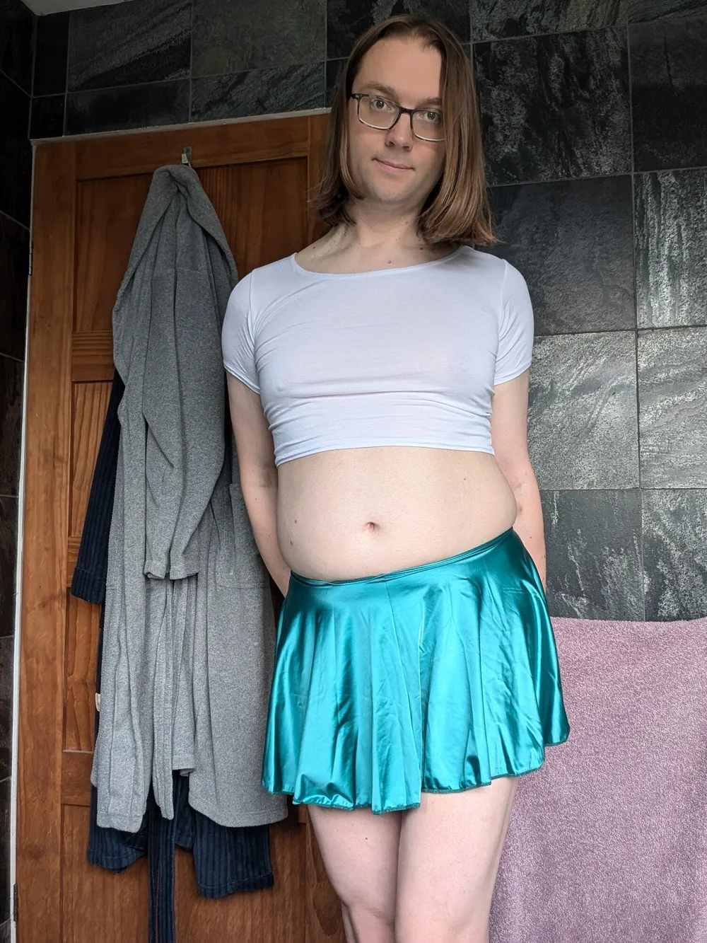 Sissy Crossdresser In Crop Top and Skirt #18