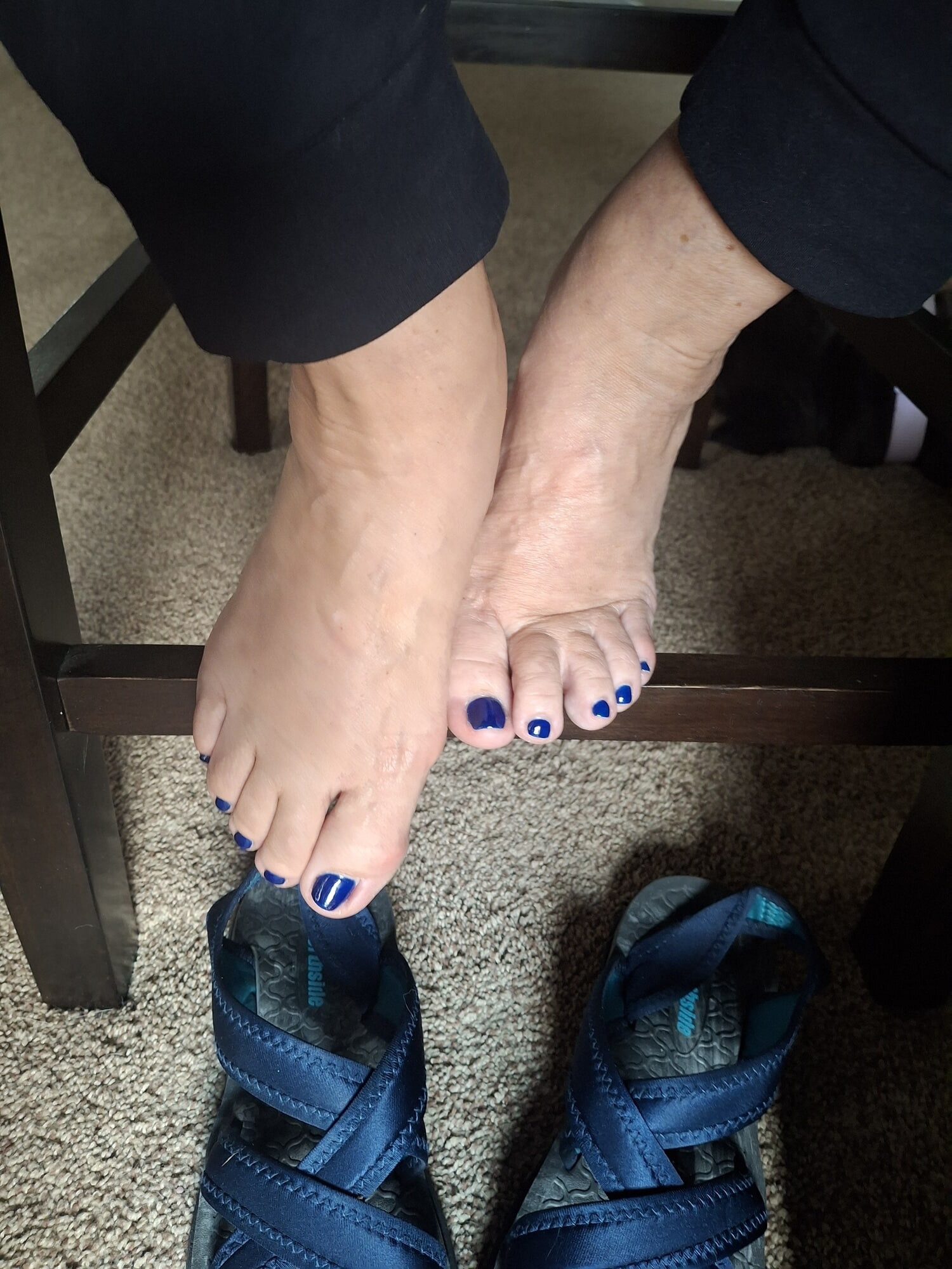 Cute Blue toes under the table #12