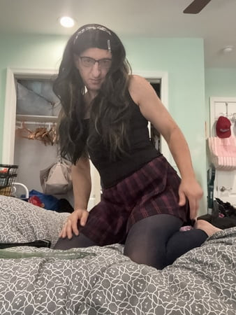 Crossdresser schoolgirl outfit 