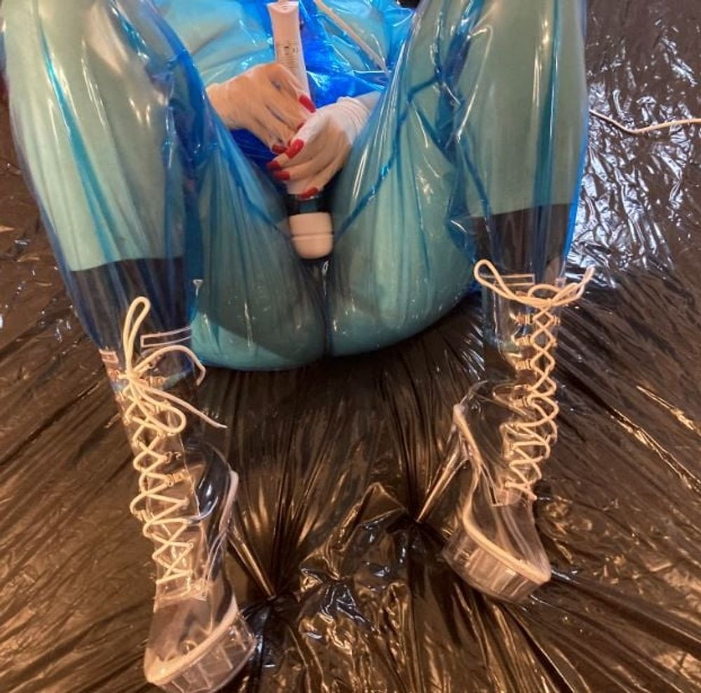 Blue Transparent PVC and Clear PVC Boots 2 #20