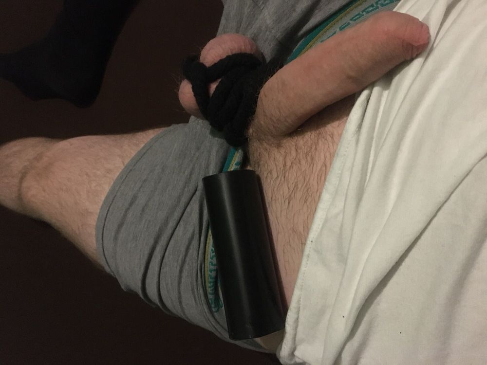 Bound Dick And Balls And Homemade Cocksleeve  #35