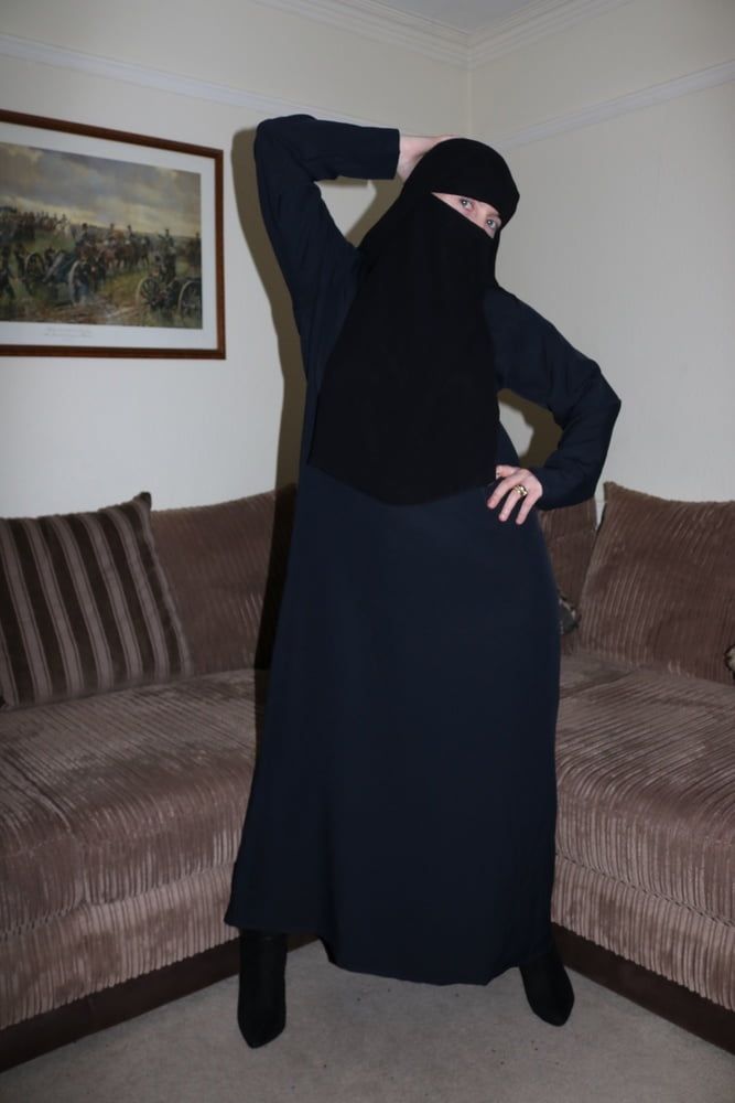 Wife in Burqa Niqab Stockings and Suspenders #3
