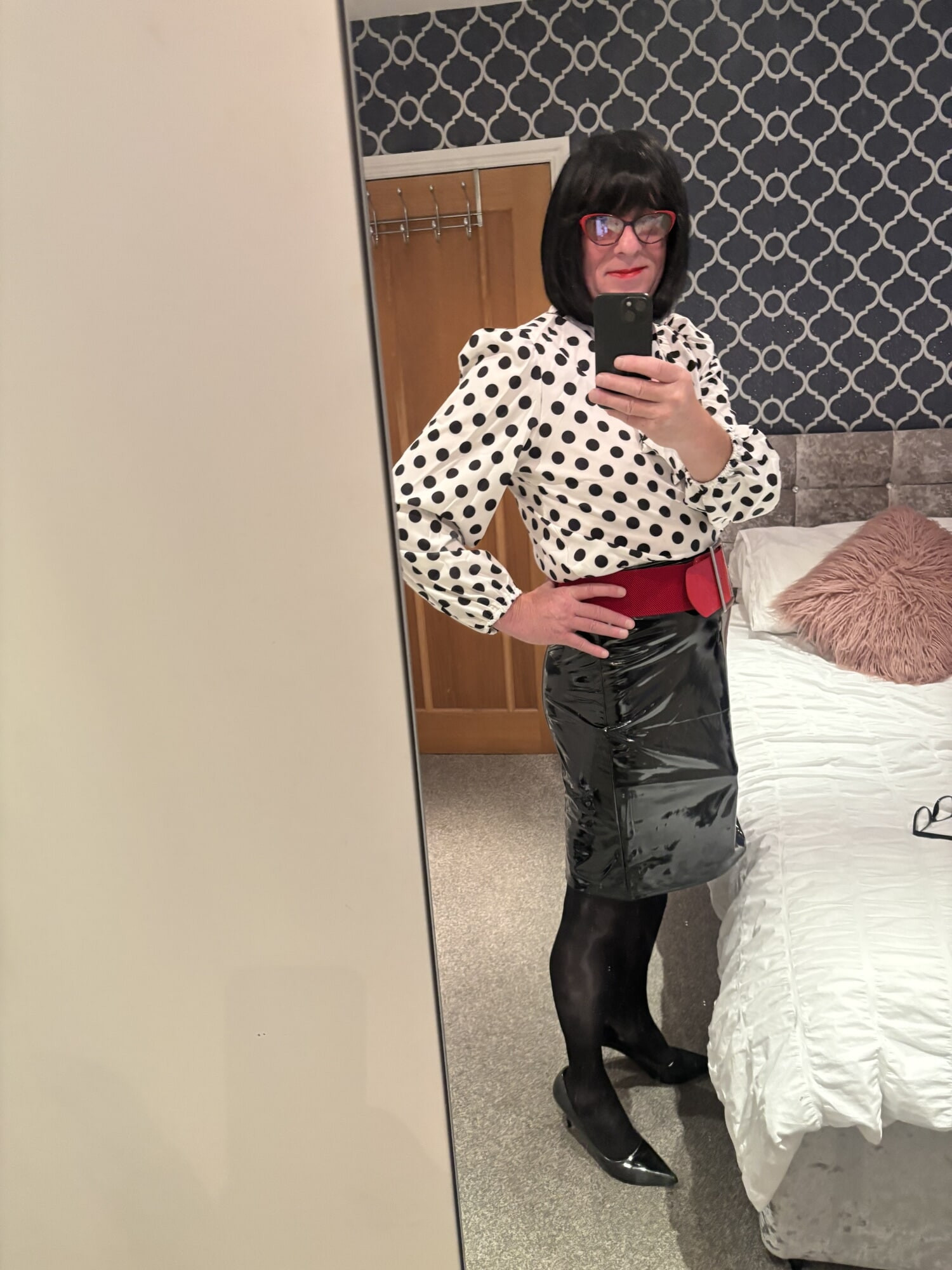 New pvc skirt and blouse  #14