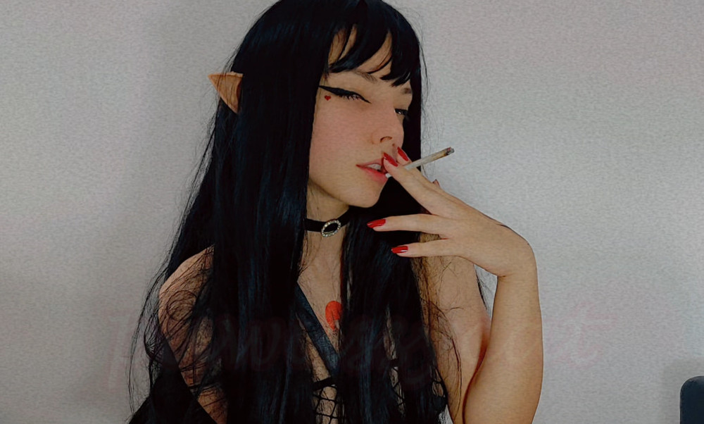 Cute Elf Girl Smoking #3