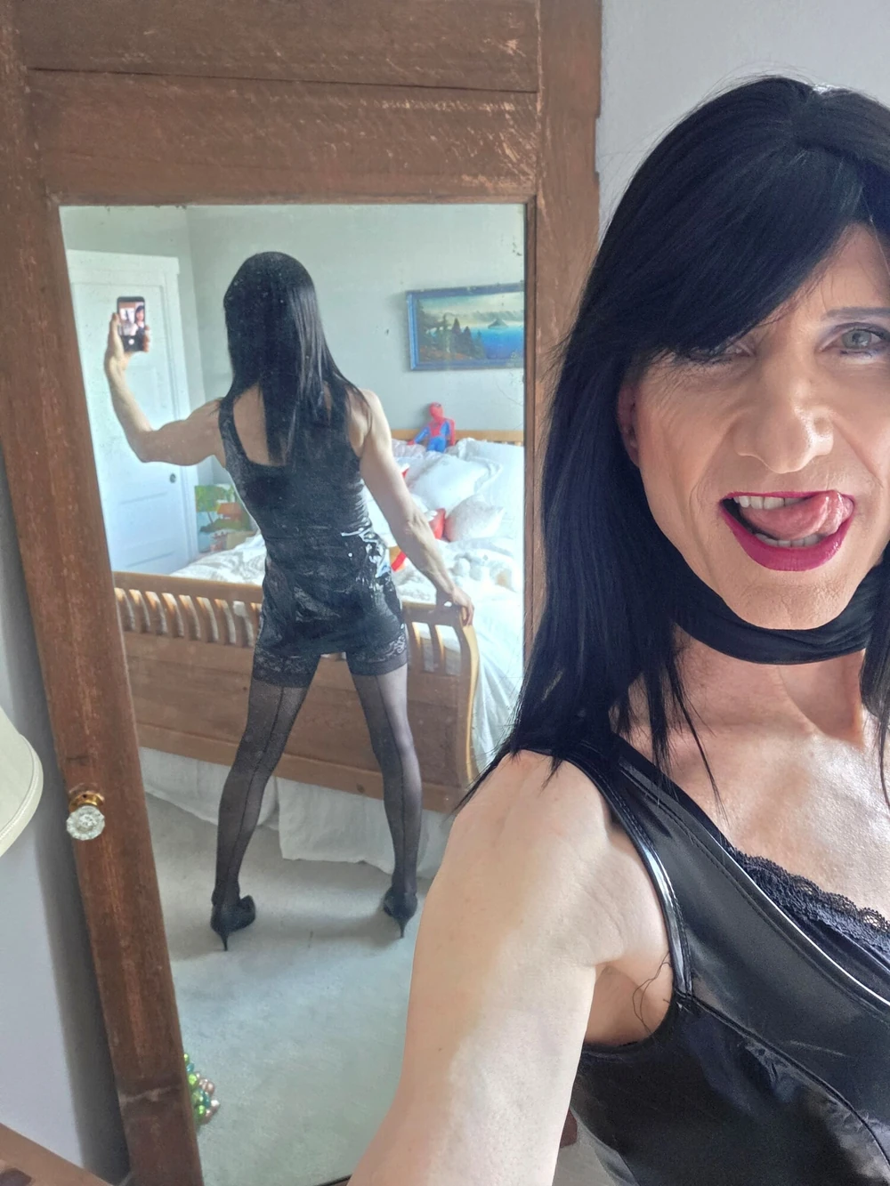 Vinyl mini dress #4