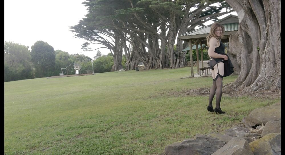 Crossdress Roadtrip- Walk in the Park - Black Dress #27