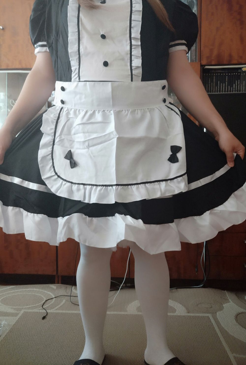 Sissy maid Aleksa dressing and undressing #22