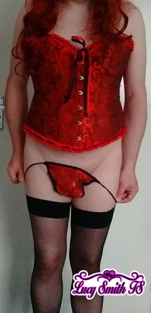 Sissy in red corset #2