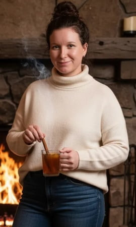 My 61F maid had me pose nude in white turtleneck sweaters