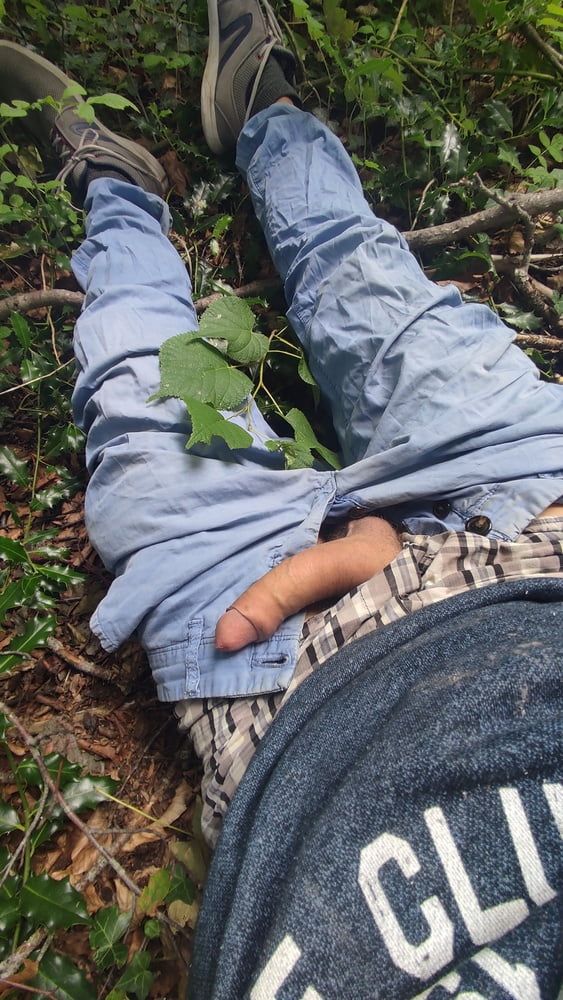 Lying on the forest floor , uncover my dick #7