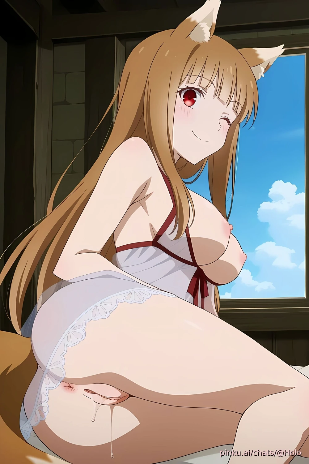 Holo nudes (Spice and Wolf, pinku ai dating sim) #2