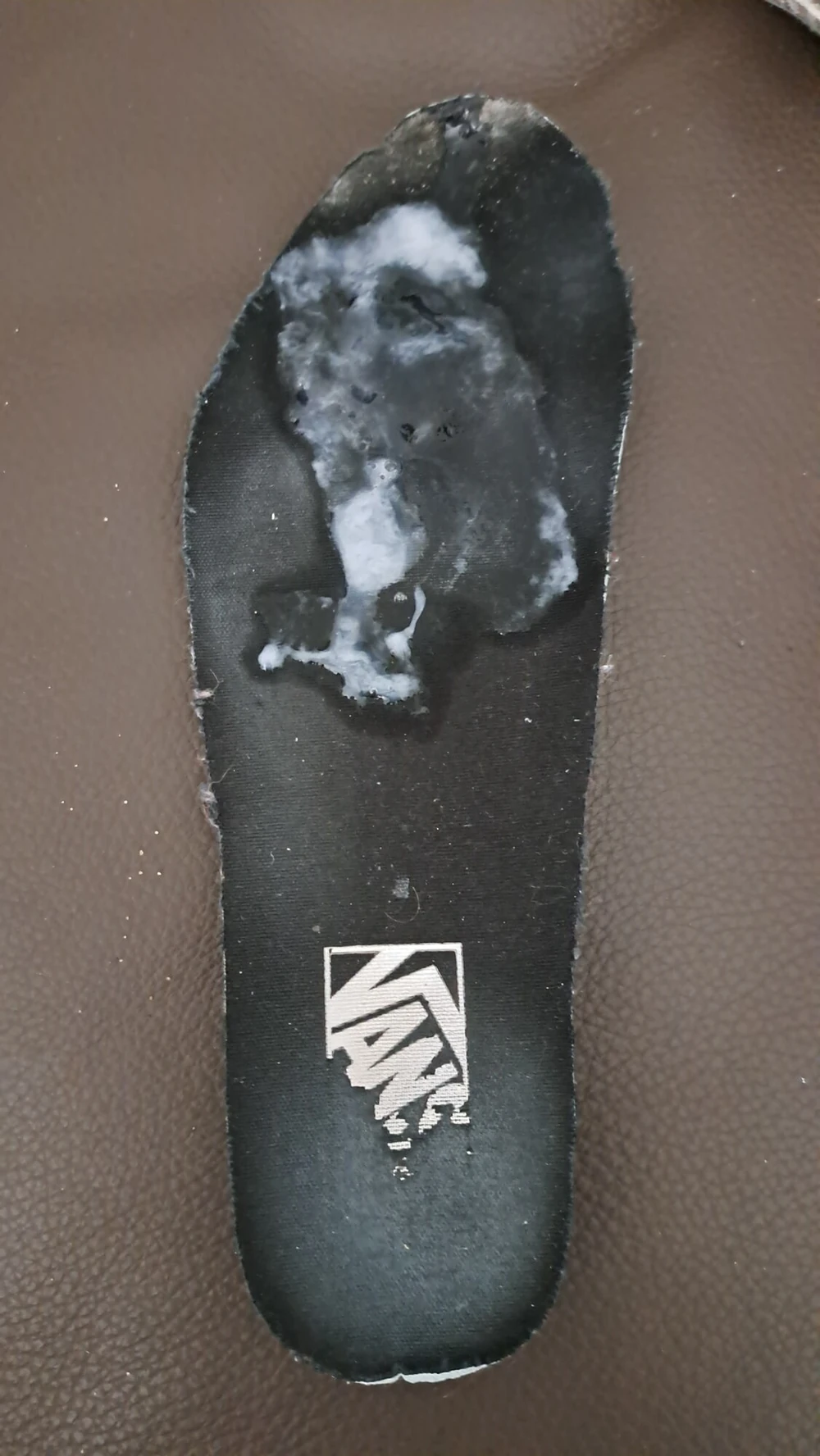 My girlfriends sweaty shoes filled with cum #6